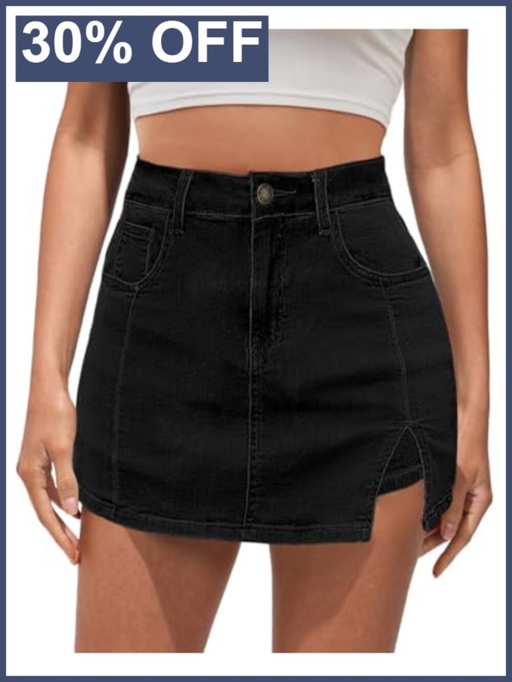 High Waisted Jean Skorts for Women Trendy Y2K Slit Casual Summer Skirt Shorts